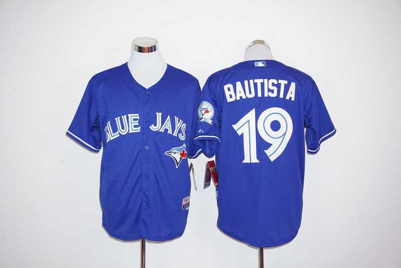 Toronto Blue Jays #19 Jose Bautista Player 40TH Patch Blue Stitched Jersey,We sell and wholesale Toronto Blue Jays #19 Jose Bautista Player 40TH Patch Blue Stitched Jersey on line form chian!